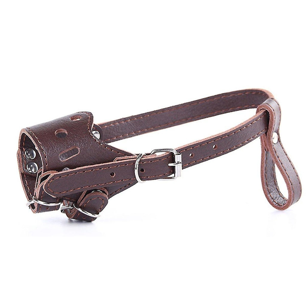 Pets.Love.Earth Adjustable Leather Muzzle Anti Bark