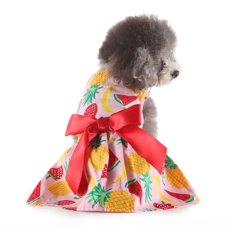 Pets.Love.Earth Fruit Cocktail Dress With Red Bow