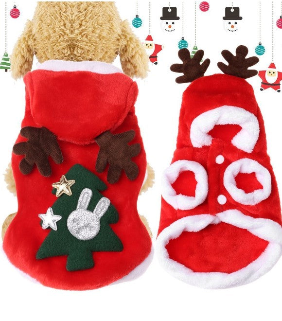 Pets.Love.Earth Christmas Hoodie with Antlers – Two-Legged Hooded Flannel