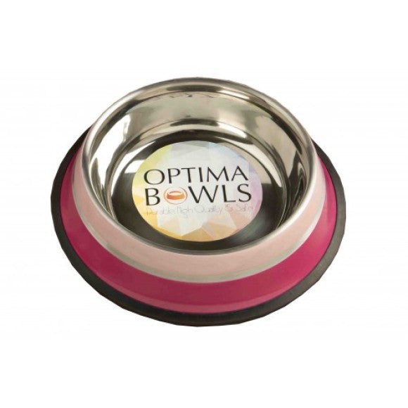 Optima Bowls No-Slip Platinum Pet Bowl Magenta