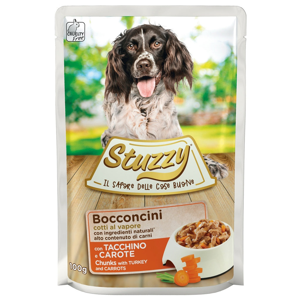Stuzzy Adult Dog Chunkies with Turkey & Carrots – Wet Food Pouch (100g)