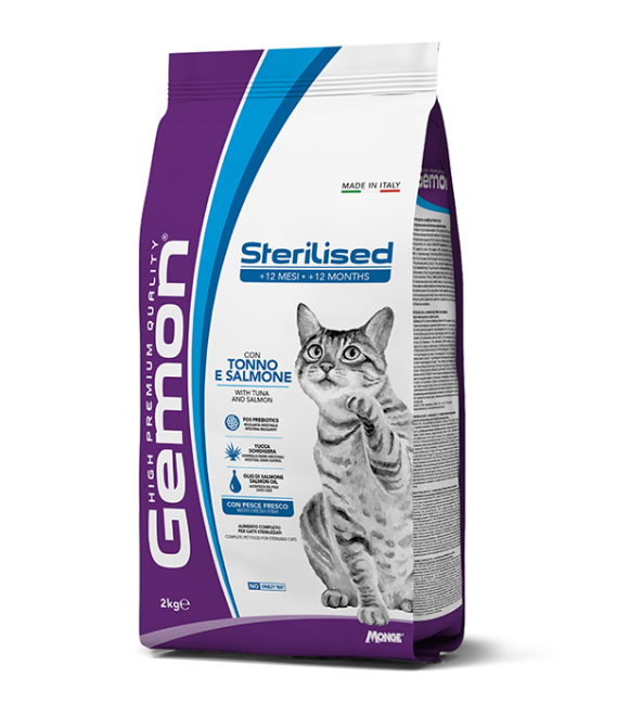 Gemon Sterilized Cat Food with Tuna & Salmon – 2 kg