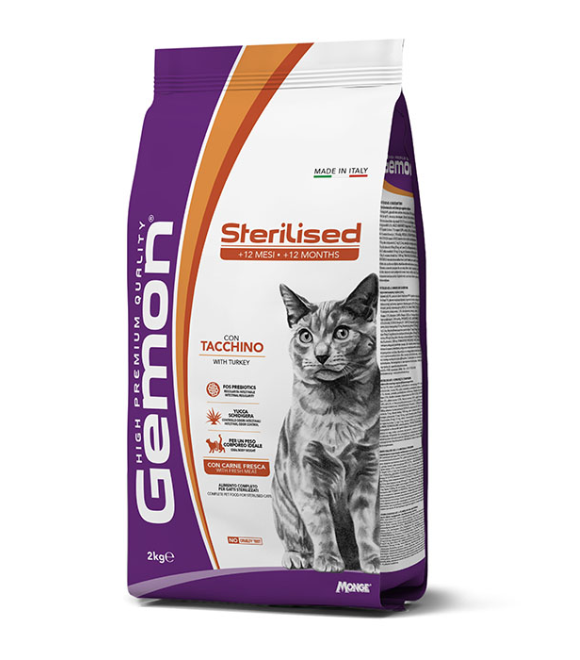 Gemon Sterilized Cat Food with Turkey – 2 kg