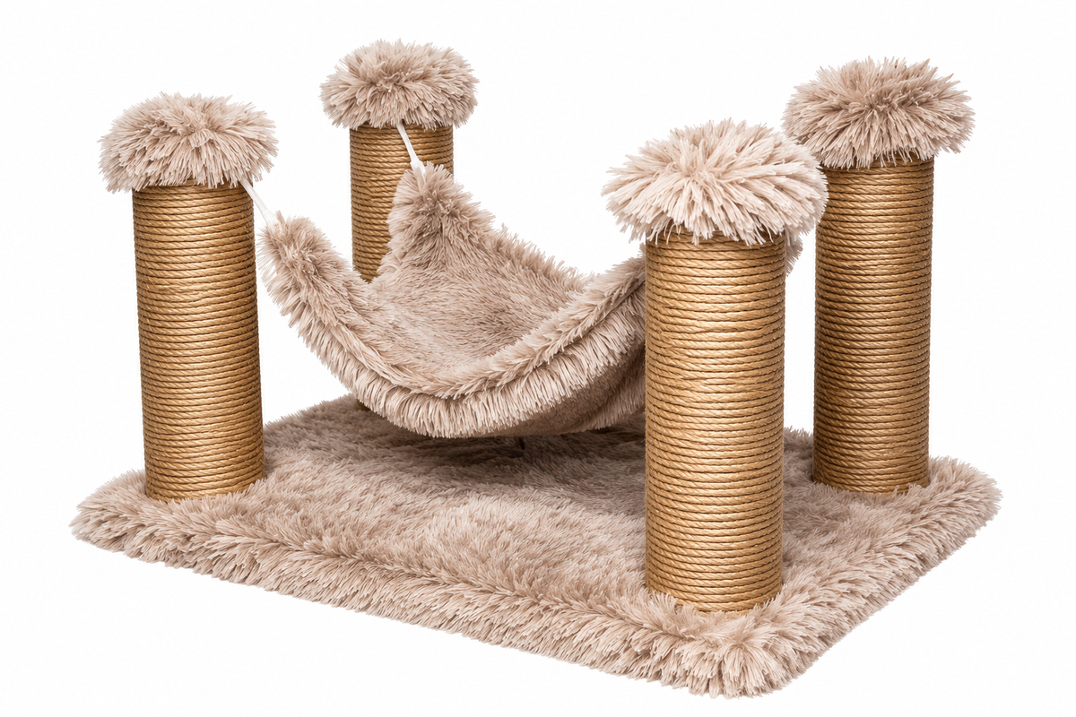 Scratch It Premium Ponchic Fabric Cat Scratching Tree – (59 × 39 × 34 cm)