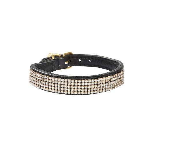 Bobby Double Crystal Black Collar