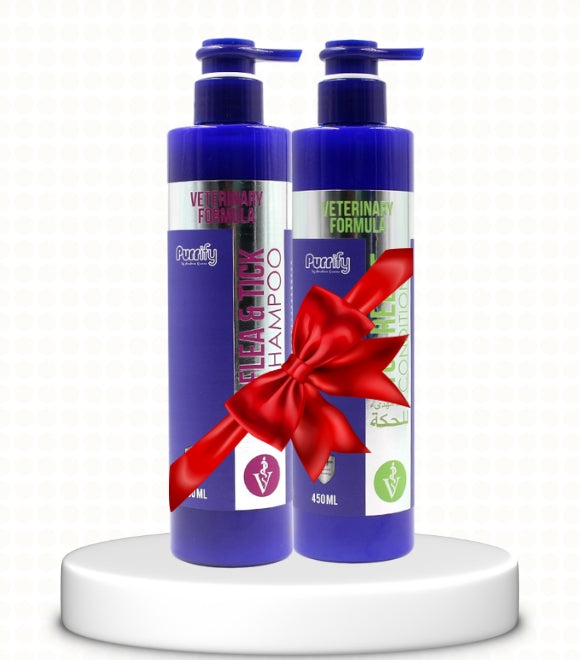Purrify Veterinary Formula Flea & Tick Shampoo & Itch Relief Conditioner Pack – 450ml