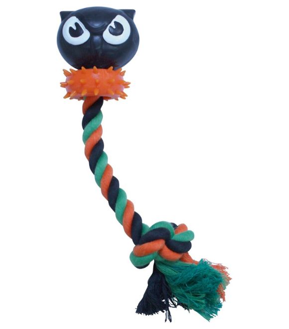 Croci Fright Halloween Scary Owl Rope Toy 25cm
