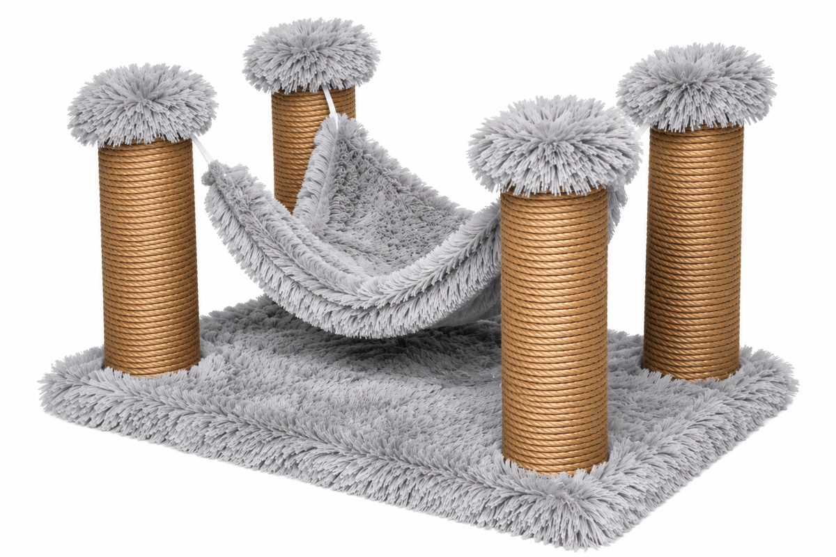Scratch It Premium Ponchic Fabric Cat Scratching Tree – (59 × 39 × 34 cm)