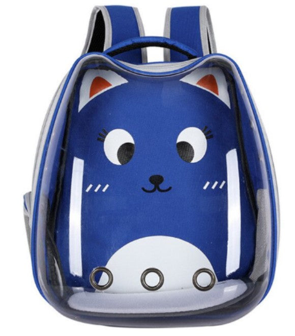 Pets.Love.Earth Pet backpack Transparent and Blue