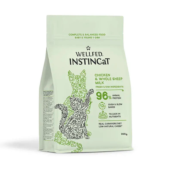 Pet Interest Wellfed INSTINCaT Complete Chicken & Whole Sheep Milk Kitten Food 300g – 1 to 24 Months