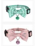 Dogness Cat Collar - Reflective Pink Fish and Green Triangle