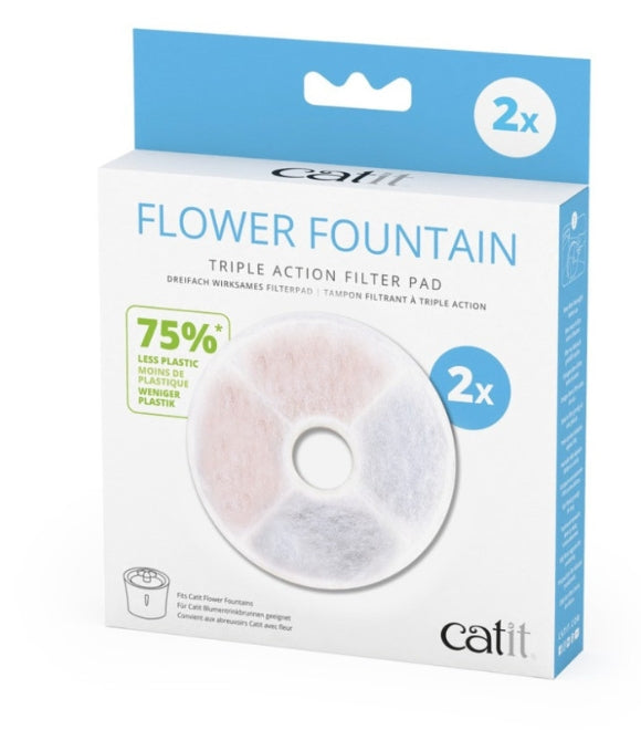 Catit Flower Fountain Filters Triple Action - 2 Pack