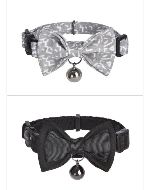 Dogness Cat Collar - Grey Letter and Modal Black