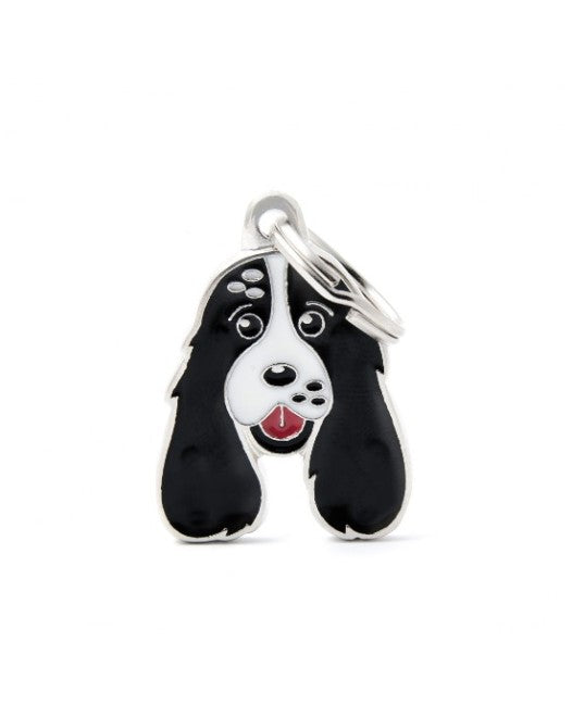 My Family Friends ID Tag - Black and White Cocker