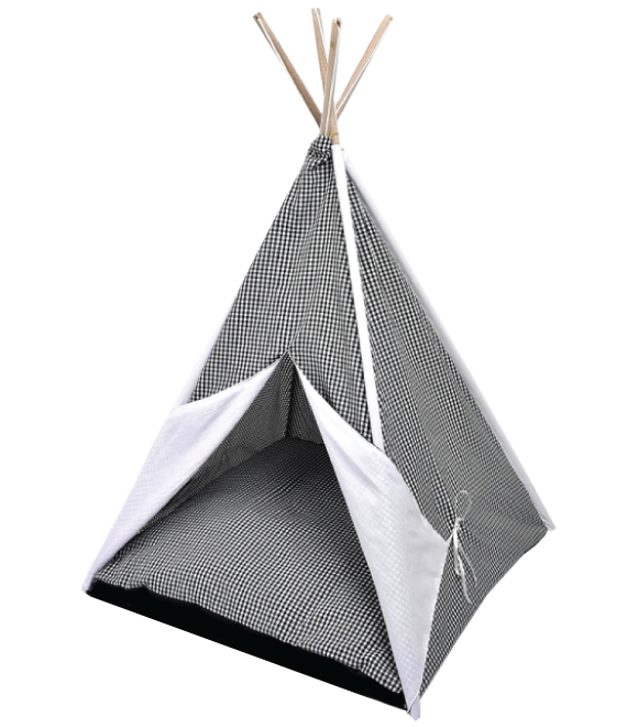 Pets.Love.Earth Mini Tent Black and White
