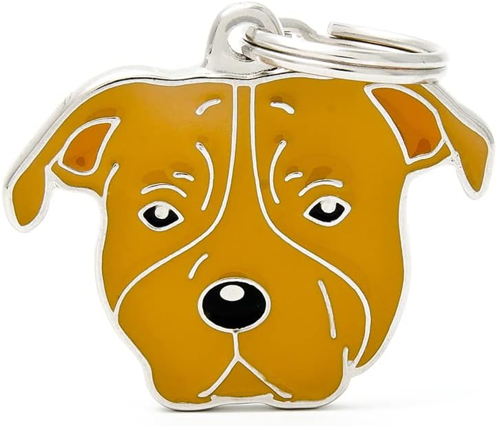 My Family Friends ID Tag - Red American Staffordshire