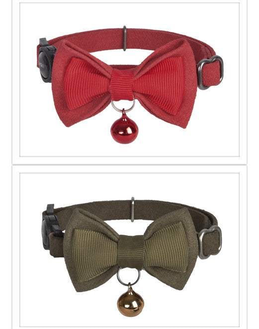Dogness Cat Collar - Leather Brown and Leather red