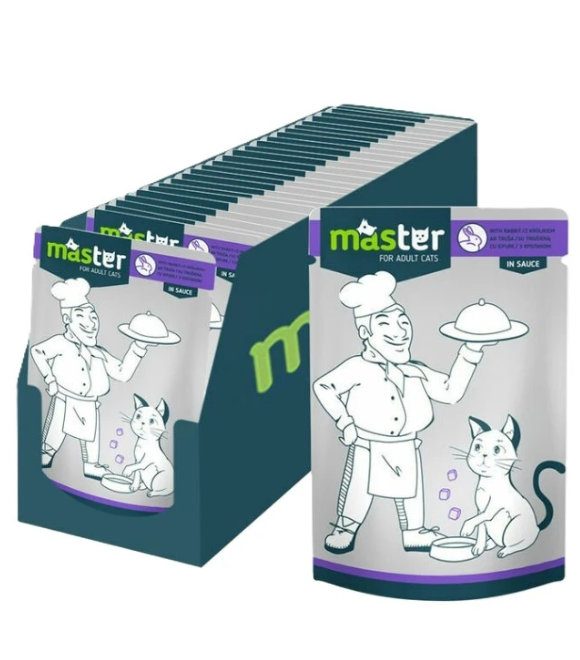 Pet Interest Master Cat Pouch Rabbit Meat in Sauce 80g