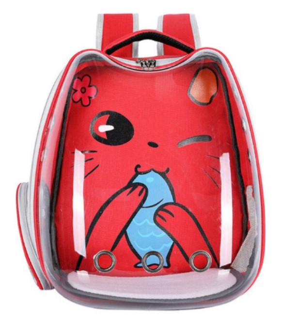 Pets.Love.Earth Pet backpack  Transparent and Red