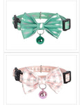 Dogness Cat Collar - Reflective Pink Triangle and Green fish