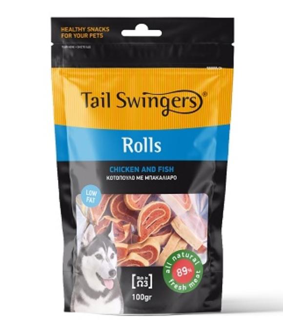 Pet Interest Tail Swingers Rolls Chicken And Fish 100g
