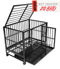 Dog Fort Heavy Duty Pet Crate with Wheels