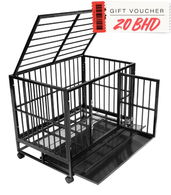 Dog Fort Heavy Duty Pet Crate with Wheels