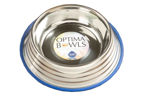 Optima Bowls Premium Anti-Tip & Slip, Platinum Pet Bowl