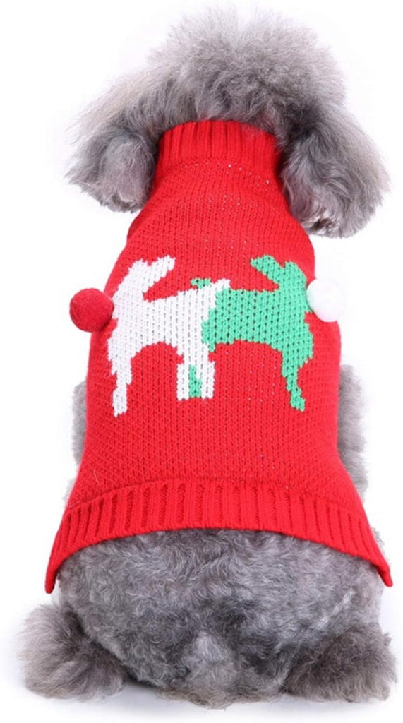 Pets.Love.Earth Two-Tone Deer Sweater Red