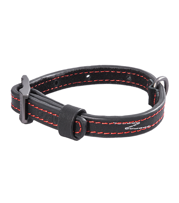 Dogness Nappa Leather Dog Collar Arrow-Reflective Stitching