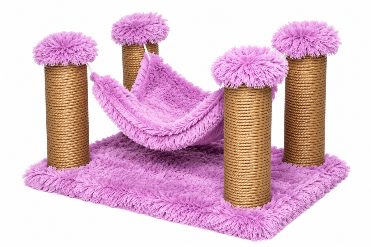 Scratch It Premium Ponchic Fabric Cat Scratching Tree – (59 × 39 × 34 cm)
