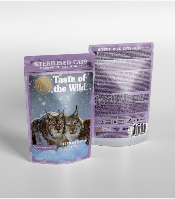 Taste of the Wild Grain-Free Sterilised Cat Pâté with Chicken Pouch 85g