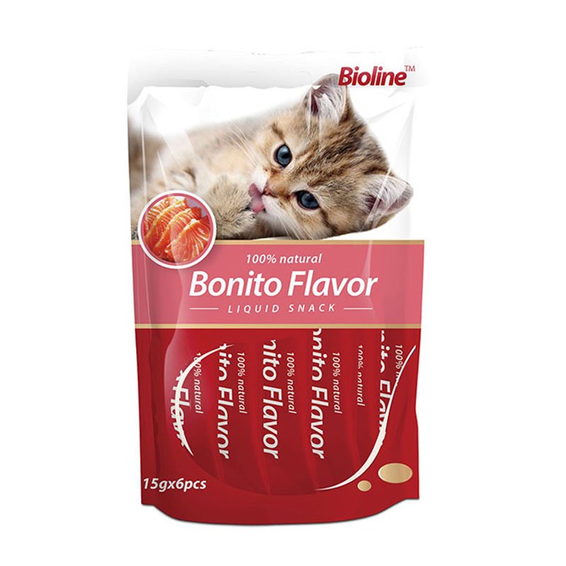 Bioline Bonito Flavor Liquid Snack for Cats Pet Arabia